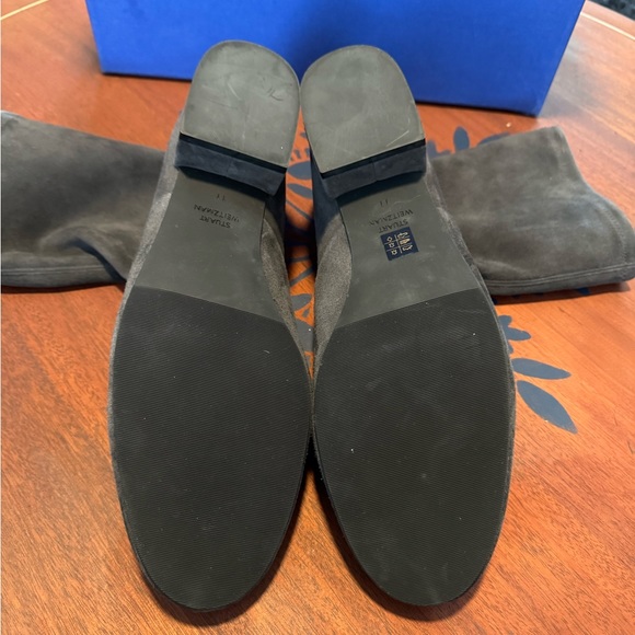 Stuart Weitzman—The Raissa Bootie, Size 11 (41.5), Medium Gray Stretch Suede - Picture 4 of 6